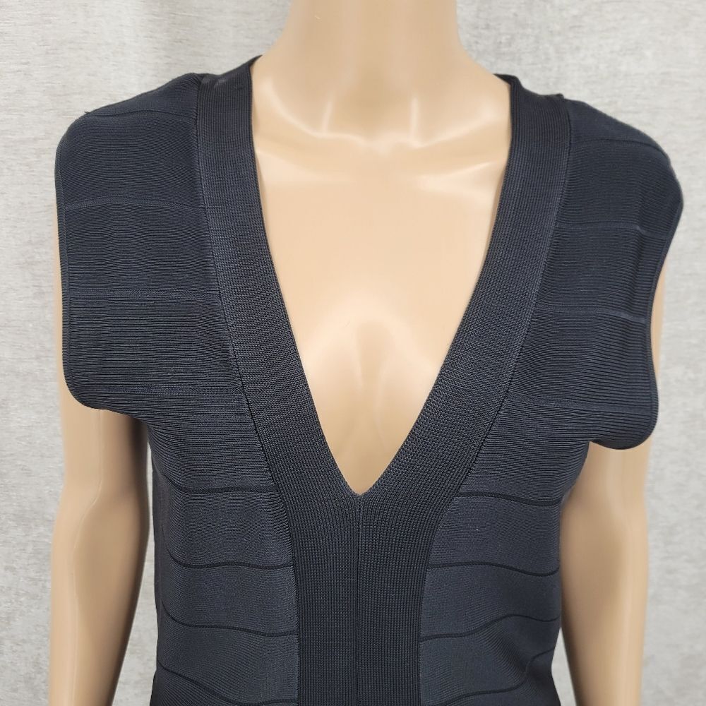 Venus Bandage Black Fringe Sleeveless Dress Gatsby Meets Moden Cocktail - Picture 7 of 16